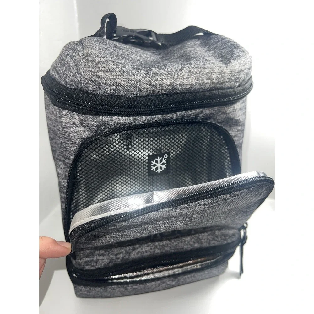 Adidas Excel Insulated Lunch Bag Gray Lunchbox Cooler Tote Meal Prep Picnic Kit